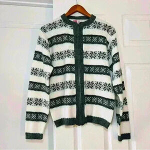 Olav Andersen Revere Fair Isle Full Zip Knit Sweater
